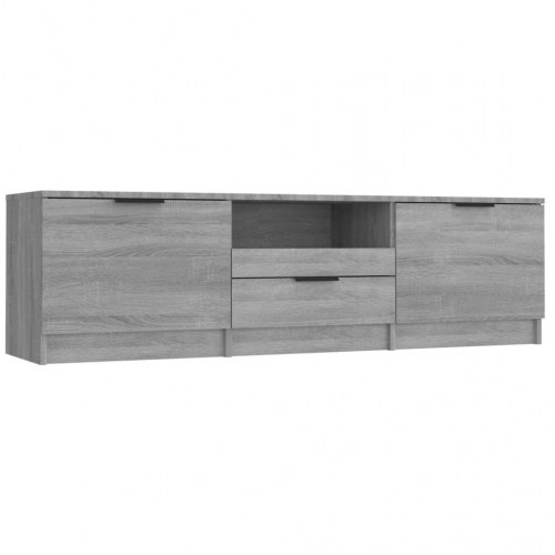 TV-bord 140 x 35 x 40 cm i konstrueret træ - grå sonoma-eg