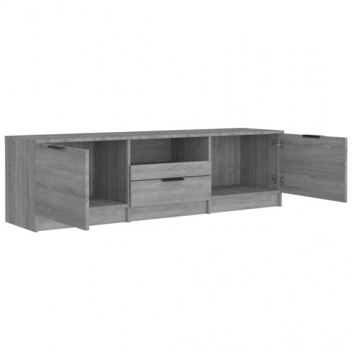 TV-bord 140 x 35 x 40 cm i konstrueret træ - grå sonoma-eg