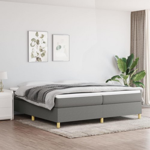 Boxspring sengeramme 200 x 200 cm - stof, mørkegrå