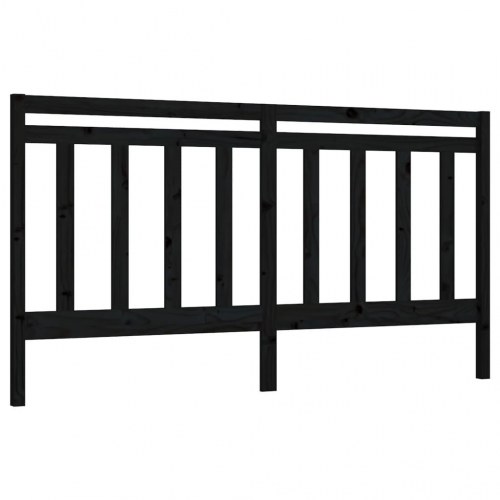 Sengegavl 186×4×100 cm - massivt fyrretræ, sort