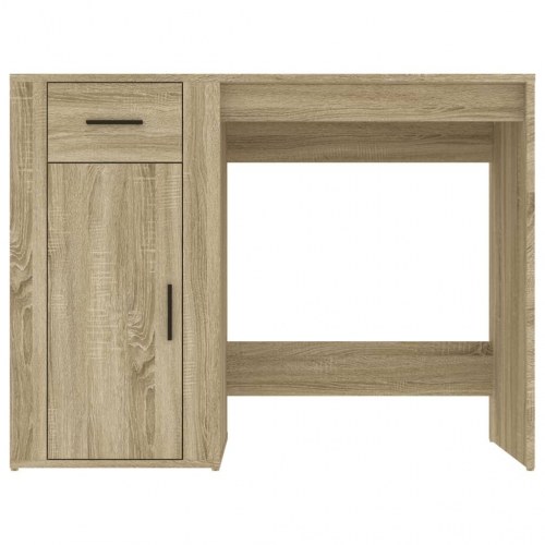Skrivebord 100×49×75 cm i konstrueret træ - sonoma-eg, med skuffe og skab