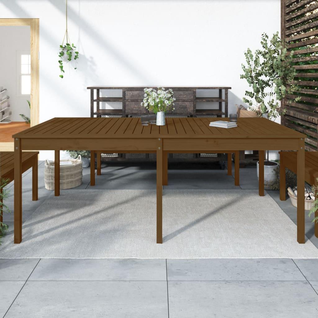 Havebord 203 5x100x76 Cm Massivt Fyrretræ Gyldenbrun