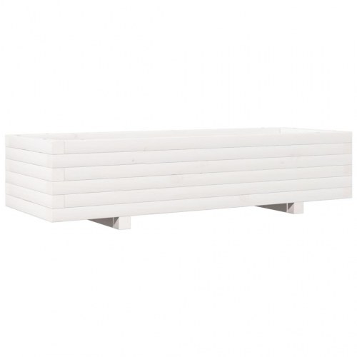 Plantekasse 110x40x26,5 cm massivt fyrretræ hvid