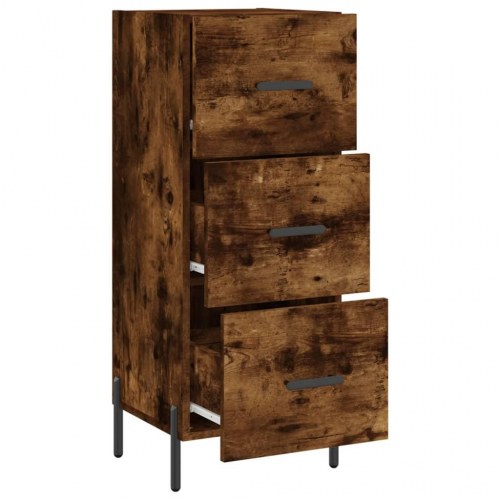 Skænk med 3 skuffer 34,5 x 34 x 90 cm - røget egetræsfarve