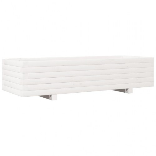 Plantekasse 110x40x26,5 cm massivt fyrretræ hvid