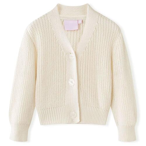 Strikket cardigan til børn str. 116 strik snehid
