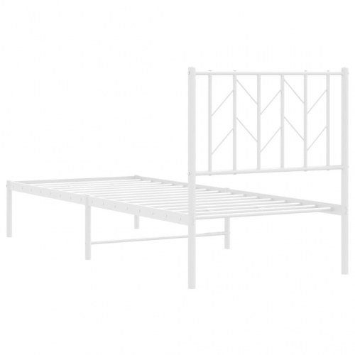 Sengeramme i metal med hovedgærde 75x190 cm - hvid
