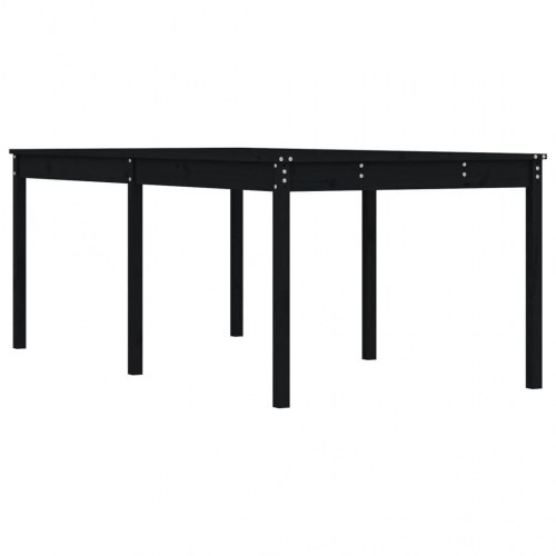Havebord 203,5x100x76 cm massivt fyrretræ sort