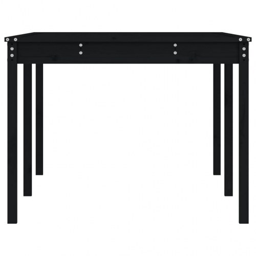 Havebord 203,5x100x76 cm massivt fyrretræ sort