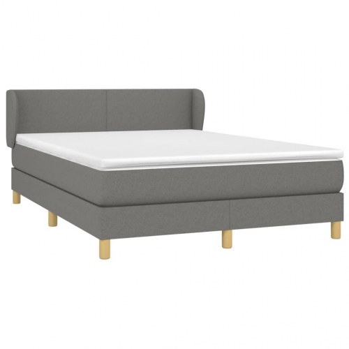 Kontinentalseng med madras 140x200 cm - stof, mørkegrå