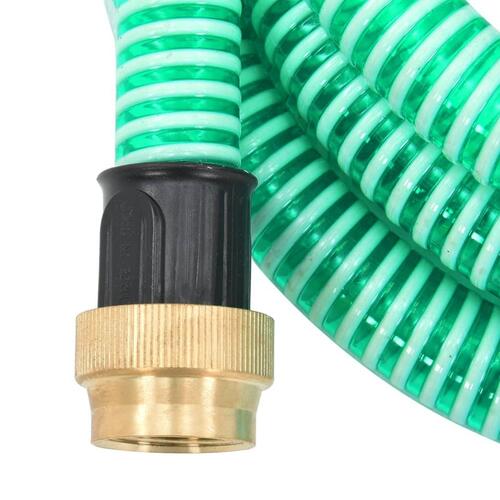 Sugeslange med messingkoblinger 1,1" 5 m PVC grøn