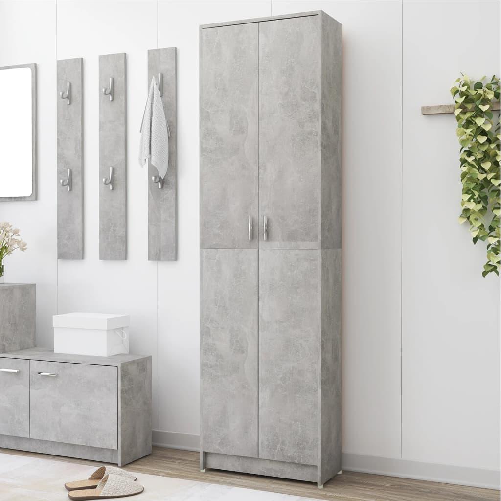 Garderobeskab 55x25x189 cm konstrueret træ betongrå