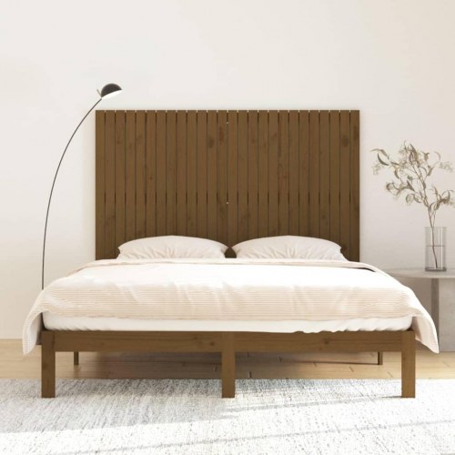 Sengegavl i massivt fyrretræ 166 x 3 x 110 cm - gyldenbrun
