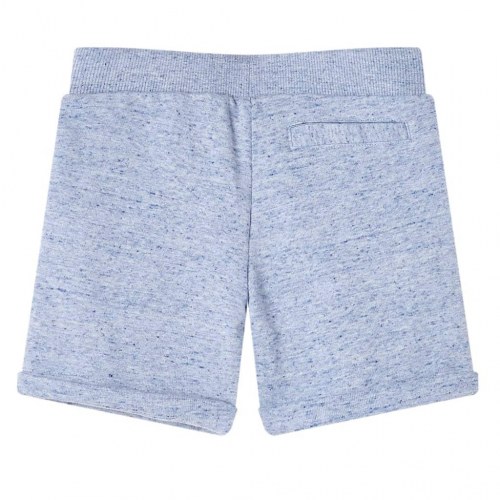 Shorts til børn str. 116 med snøre - blåmeleret, 100 % bomuld
