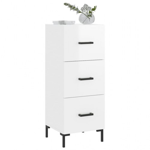 Skænk/kommode 34,5×34×90 cm - hvid højglans, konstrueret træ