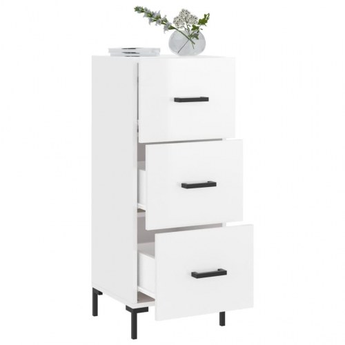 Skænk/kommode 34,5×34×90 cm - hvid højglans, konstrueret træ