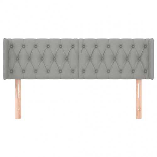 Sengegavl med kanter 163 x 16 x 78/88 cm - lysegrå