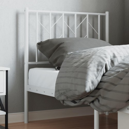 Sengegavl i metal 75 cm - hvid udskiftningsgavl