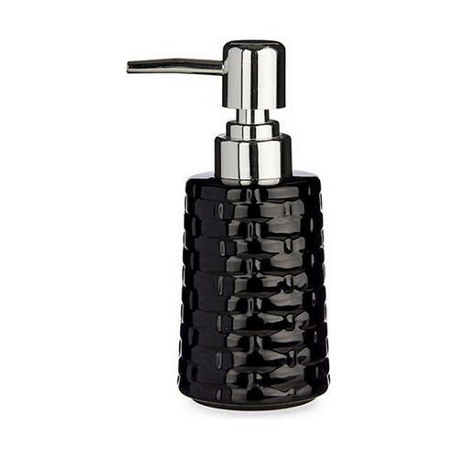 Sæbedispenser Med relief Keramik Sølvfarvet Sort Metal 6 enheder (150 ml)