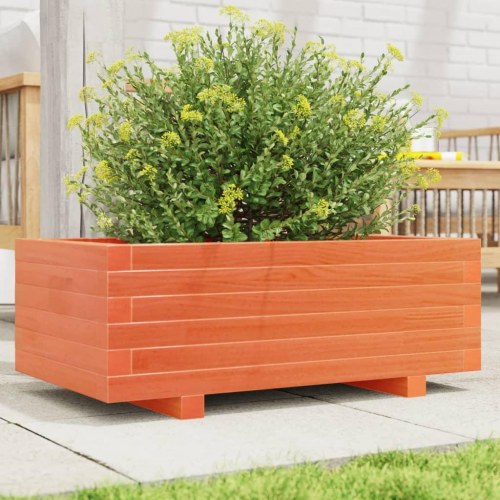 Plantekasse 70 x 40 x 26,5 cm i massivt fyrretræ - gyldenbrun