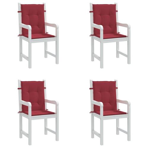 Hynder til havestole 4 stk. 100x50x4 cm vinrød