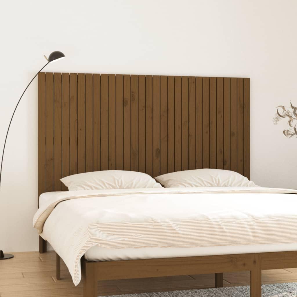 Sengegavl 108X3X60 Cm Massivt Fyrretræ Gyldenbrun Honningfarvet - 185 x 110 cm