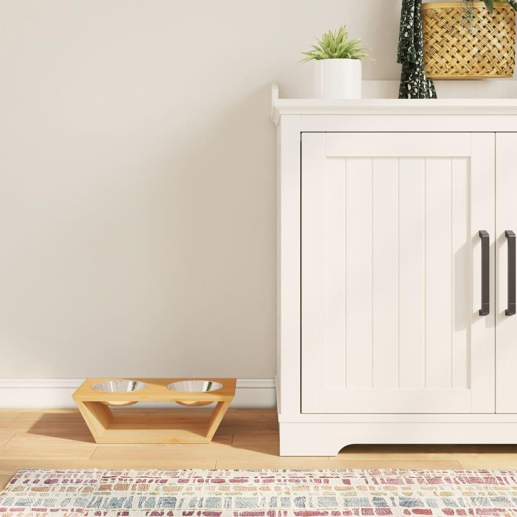 Løftede Hundeskåle 35 5x18x10 5 Cm Bambus