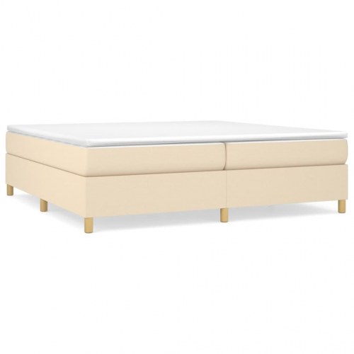 Boxspring sengeramme 200x200 cm i stof - cremefarvet