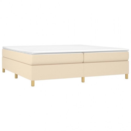 Boxspring sengeramme 200x200 cm i stof - cremefarvet