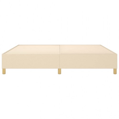 Boxspring sengeramme 200x200 cm i stof - cremefarvet