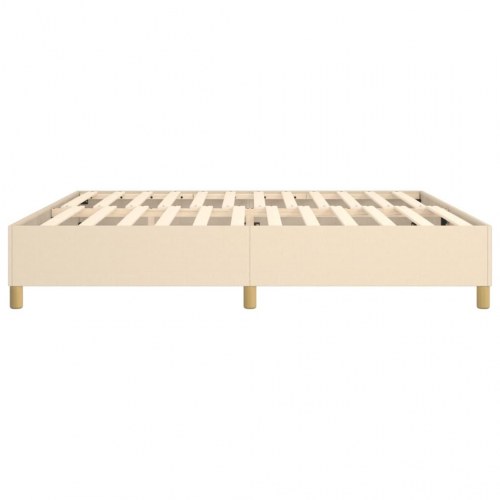 Boxspring sengeramme 200x200 cm i stof - cremefarvet