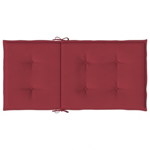 Stolehynde med lav ryg - 6 stk., 100 × 50 × 3 cm, oxfordstof, vinrød