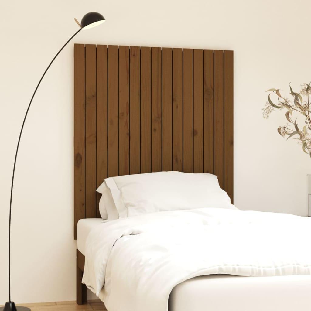 Sengegavl 108X3X60 Cm Massivt Fyrretræ Gyldenbrun Honningfarvet - 95.5 x 110 cm