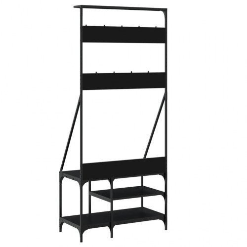 Tøjstativ med skoopbevaring 80x40x184 cm sort