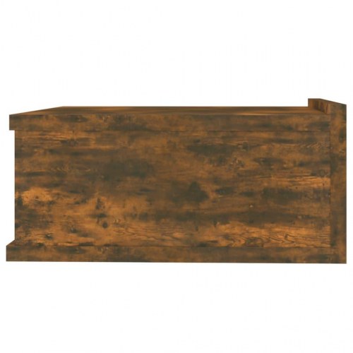 Væghængte natborde 2 stk. - 40×30×15 cm i konstrueret træ, røget eg