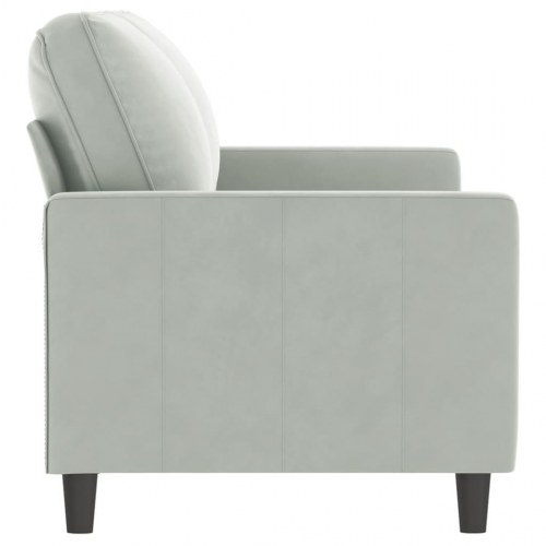 2-personers sofa i fløjl - lysegrå, sædebredde 140 cm
