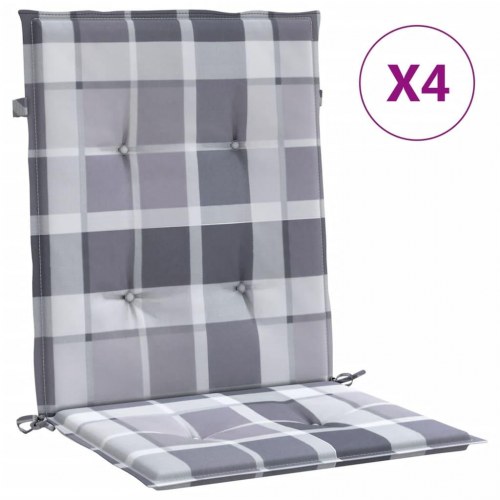 Stolehynde med lav ryg - 4 stk., 100×50×3 cm, oxfordstof, gråternet