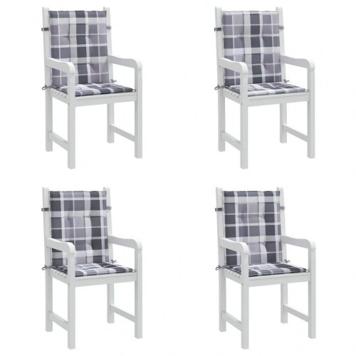 Stolehynde med lav ryg - 4 stk., 100×50×3 cm, oxfordstof, gråternet