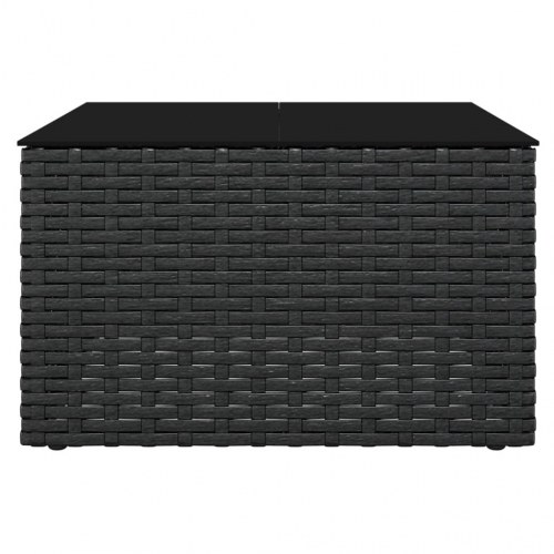 Loungesæt til haven 2 dele med hynder polyrattan sort