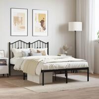 Sengeramme med sengegavl 120x200 cm metal sort