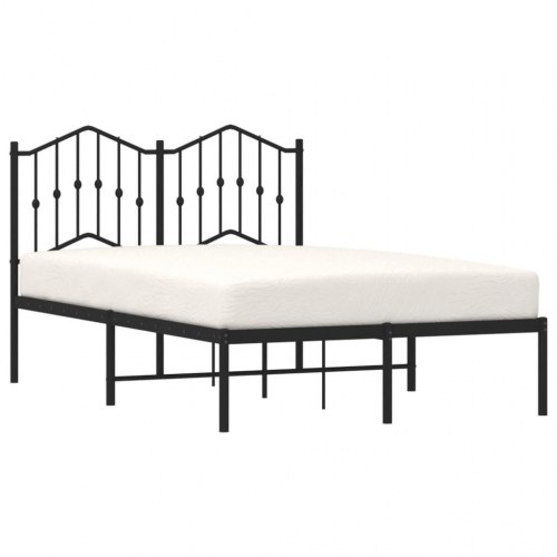 Sengeramme med sengegavl 120x200 cm metal sort