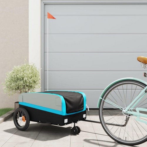 Cykelanhænger 30 kg - jern, sort/blå
