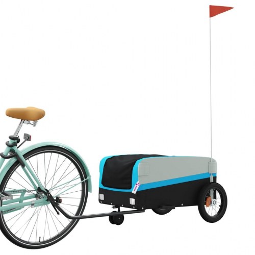 Cykelanhænger 30 kg - jern, sort/blå