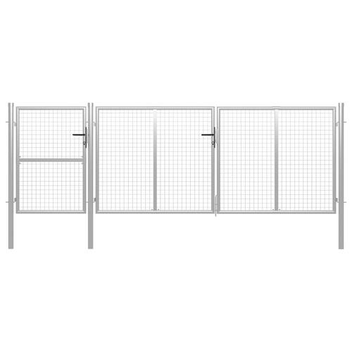 Havelåge 400 x 125 cm stål sølvfarvet