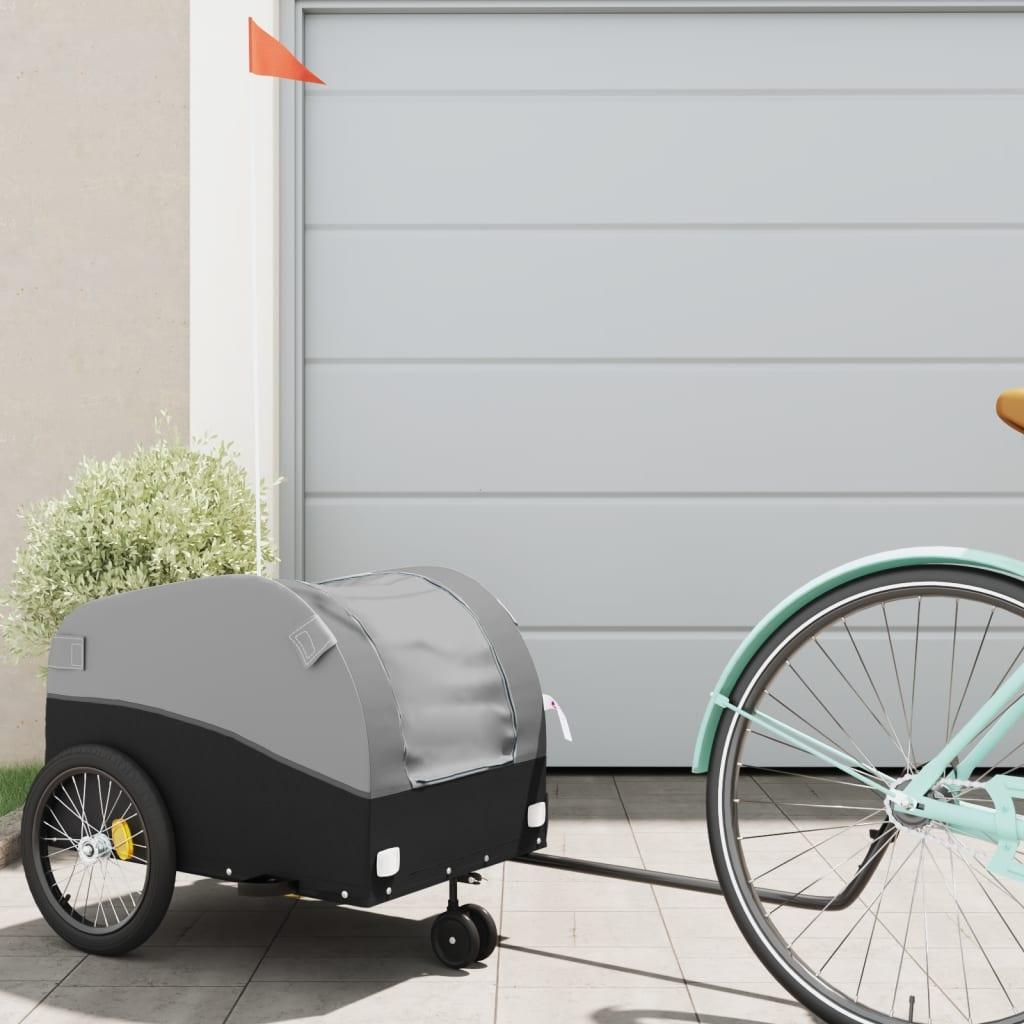 Cykelanhænger 30 kg jern sort og grå