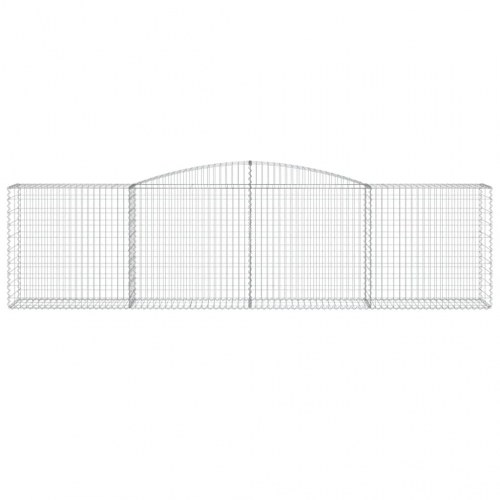 Buede gabionkurve 5 stk. - 400 × 50 × 100/120 cm i galvaniseret jern