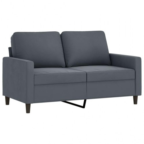 2-personers sofa i velour - 120 cm, mørkegrå