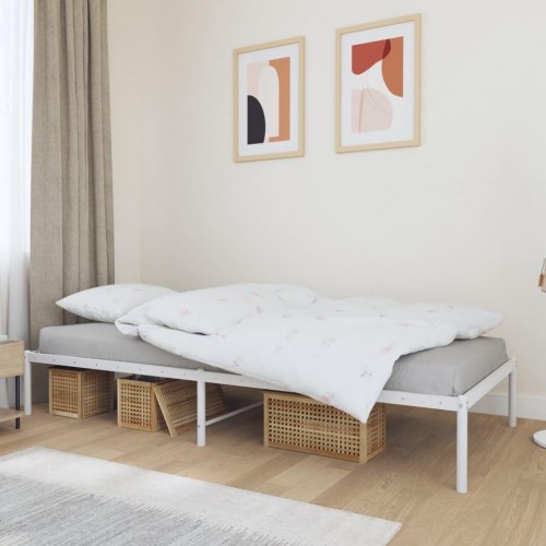 Sengeramme i metal 100 x 190 cm - hvid, klassisk design