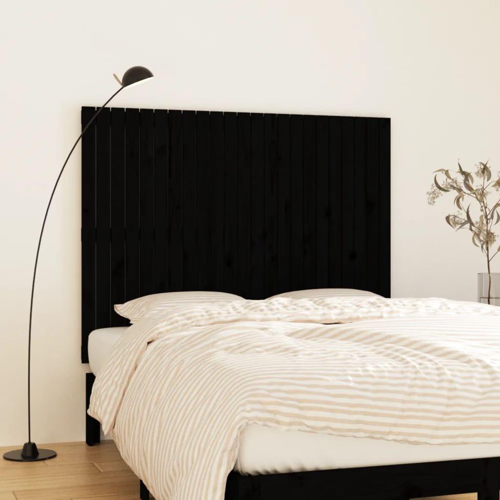 Sengegavl 204X3X60 Cm Massivt Fyrretræ Sort - 146.5 x 110 cm