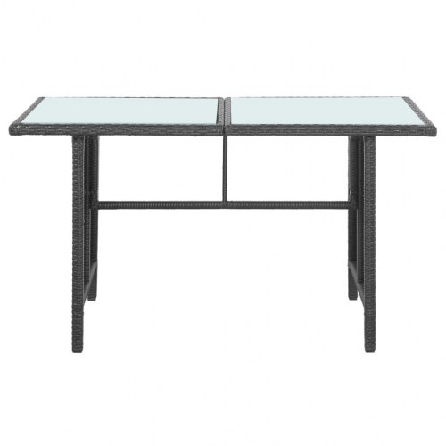 Haveloungesæt 5 dele med hynder polyrattan sort